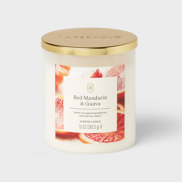 Lidded Glass Jar Candle Red Mandarin and Guava 10oz - Threshold