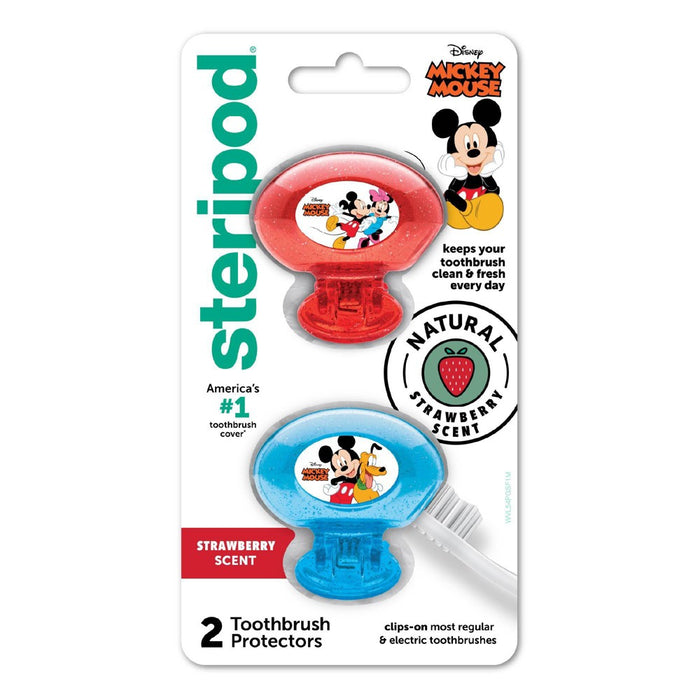 Steripod Mickey Kids' Clip-On Toothbrush Cover - Trial Size - 2pk