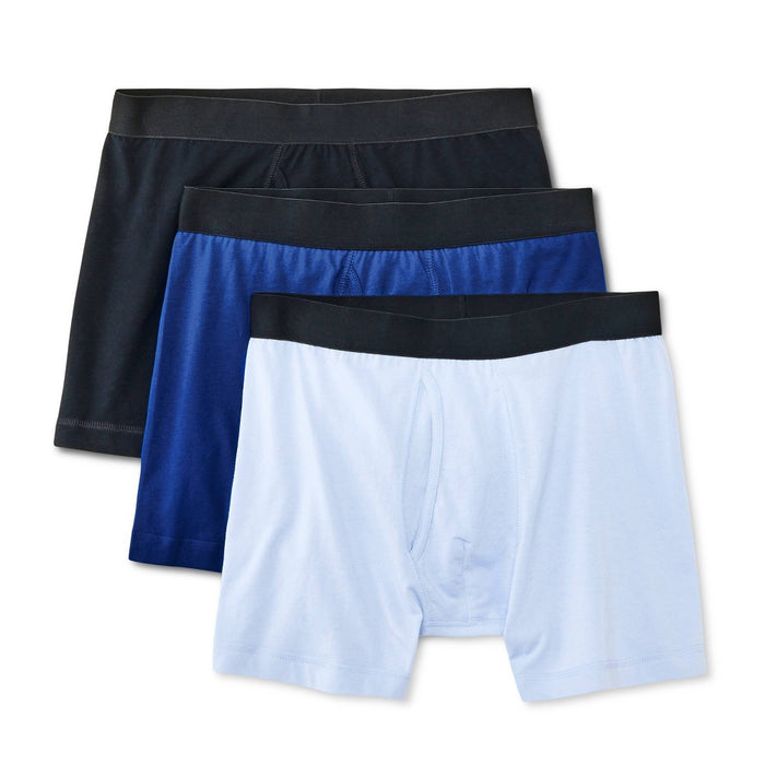 Men's Boxer Briefs 3pk - Dealworthy Blue/Black S