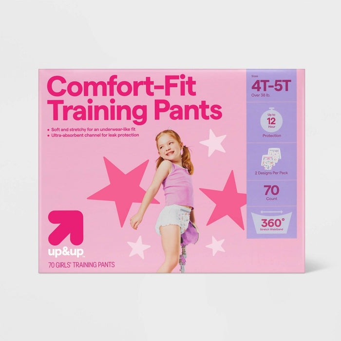 Girls' Disposable Training Pants - 4T-5T - 70ct - up&up