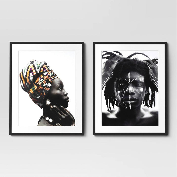 24" x 30" 2pc Cultural Framed Wall Posters - Threshold: Modern Art Lithograph, Black Frame (LOCAL PICKUP ONLY)