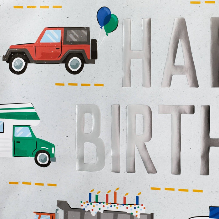 "Happy Birthday" Vehicles Large Gift Bag - Spritz