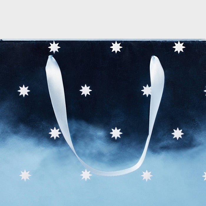 Large Blue Foil with White Star Dot Cub Bag - Spritz