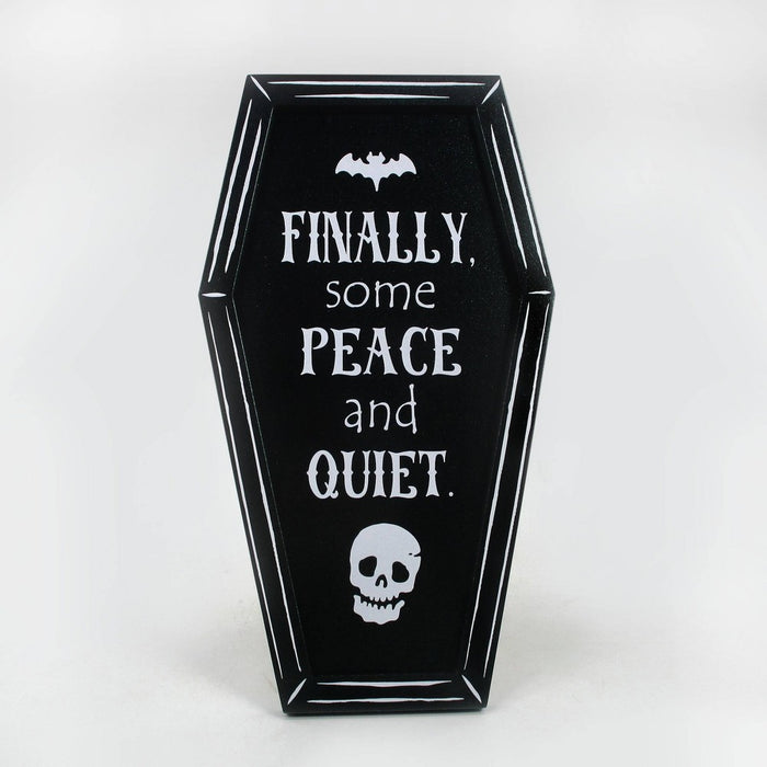 15" Coffin Halloween Decorative Prop Black - Bullseye's Playground