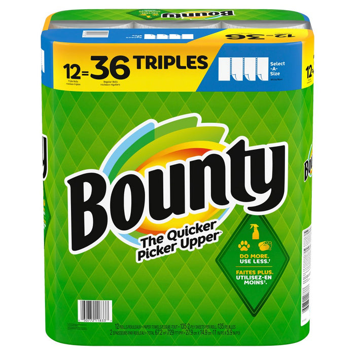Bounty Select-A-Size Paper Towels - 12 Triple Rolls (LOCAL PICKUP ONLY)