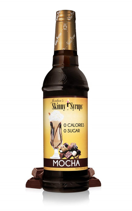 Jordan's Skinny Syrups Sugar Free Coffee Syrup, Mocha Flavor Drink Mix, Zero Calorie Flavoring For Chai Latte, Protein Shake, Food & More, Gluten Free, Keto Friendly, 25.4 Fl Oz, 1 Pack