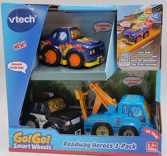 VTech Go! Go! Smart Wheels 3-Pack Race Car + Sports Car + Tow Truck