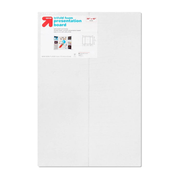 36"x48" Large Tri-Fold Foam Presentation Board White - up&up (LOCAL PICKUP ONLY)