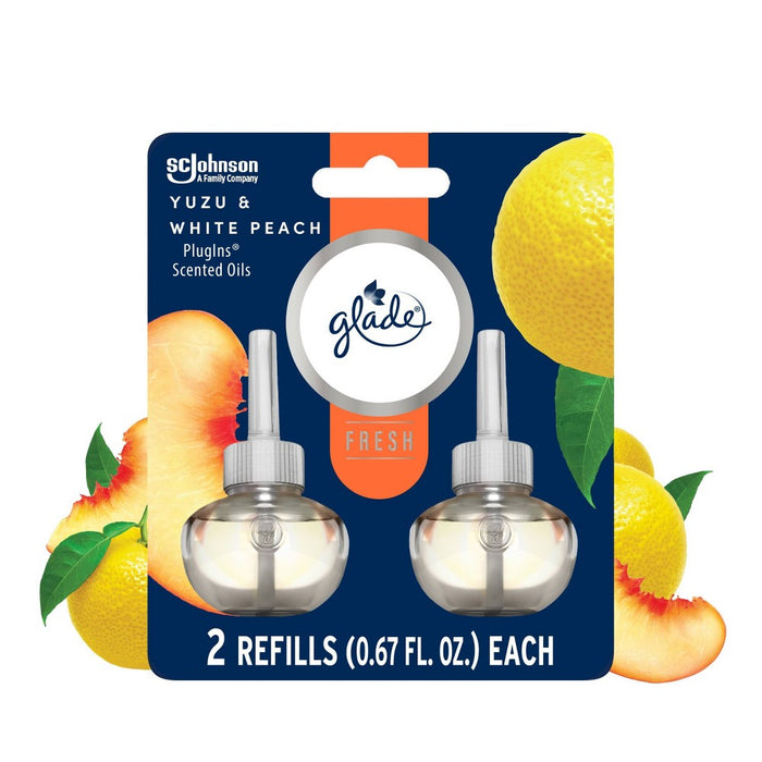 Glade PlugIns Scented Oil Air Freshener Refills White Peach & Yuzu - 1.34 fl oz/2pk