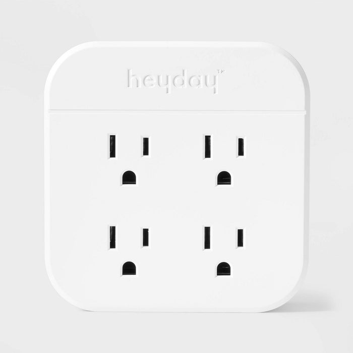 4 Outlet Wall Tap with USB White - Heyday