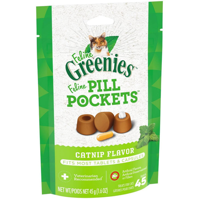 Greenies Pill Pockets Catnip Cat Treats - 1.6oz