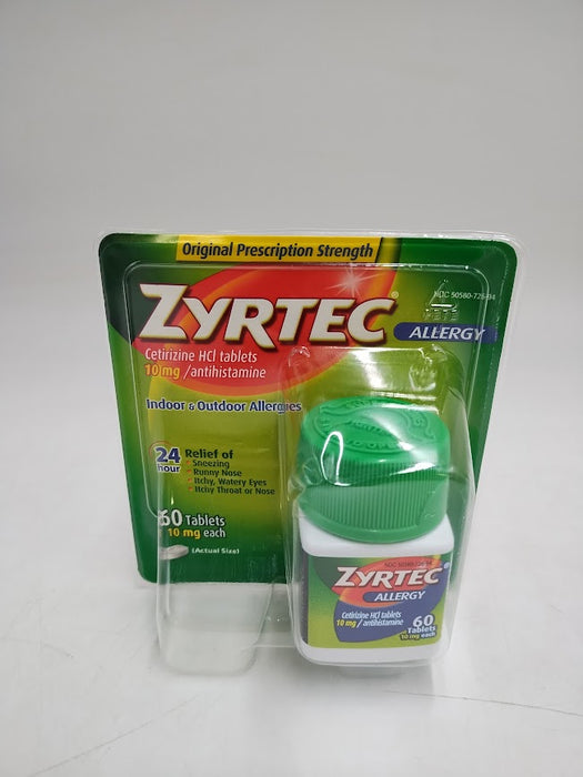 Zyrtec 24 Hour Allergy Relief Tablets - Cetirizine HCl - 60ct EXP 04/2027
