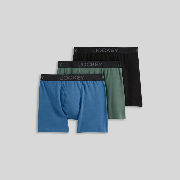 Jockey Generation Boys' 3pk Stretch Boxer Briefs - Blue/Gray/Black XL