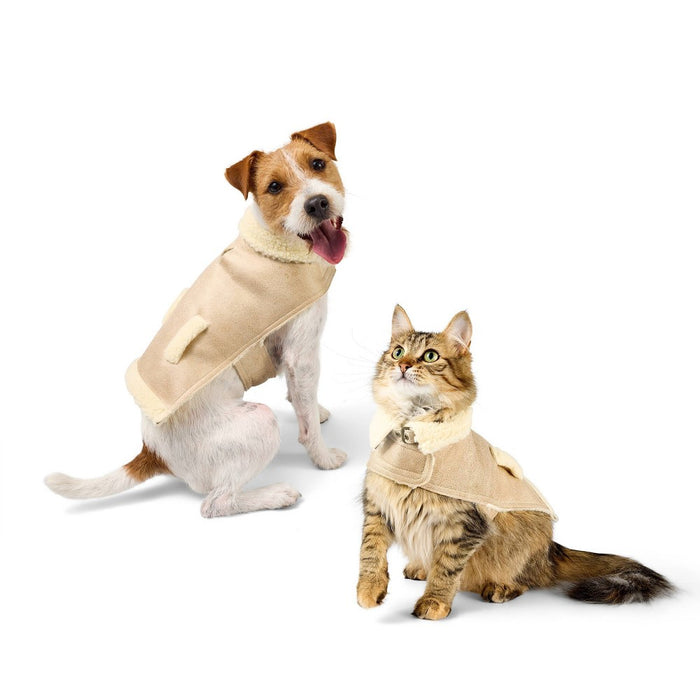Dog and Cat Faux Shearling Jacket - Cream - The Cuddle Collab with Ghost & Wren - XS