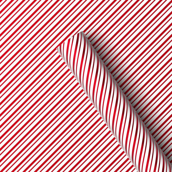90 sq ft Metallic Striped Christmas Gift Wrap Red/White - Wondershop