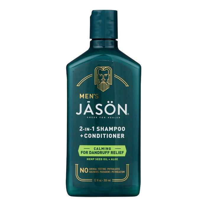Jason Natural Products 2-in-1 Shampoo and Conditioner Calming For Dandruff Relief Hemp Seed Oil & Aloe - 12 oz