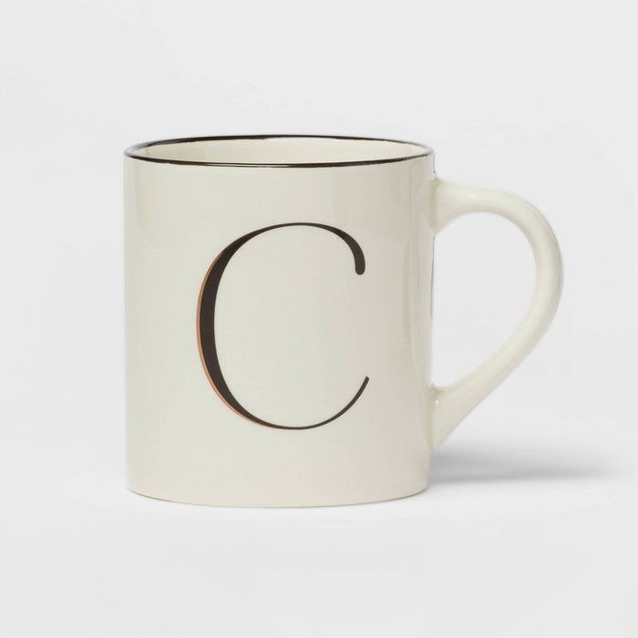 16oz Stoneware Monogram C Mug Ivory - Threshold
