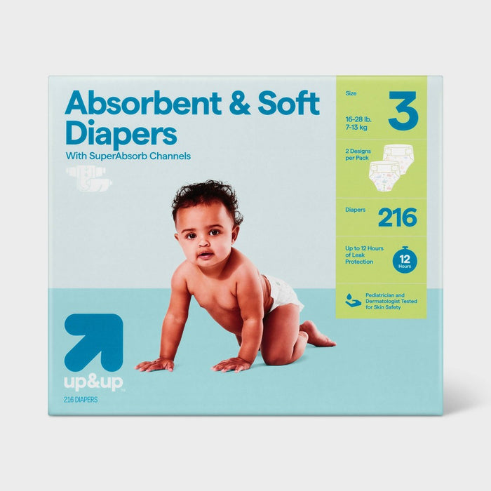 Disposable Diapers - Size 3 - 216ct - up&up