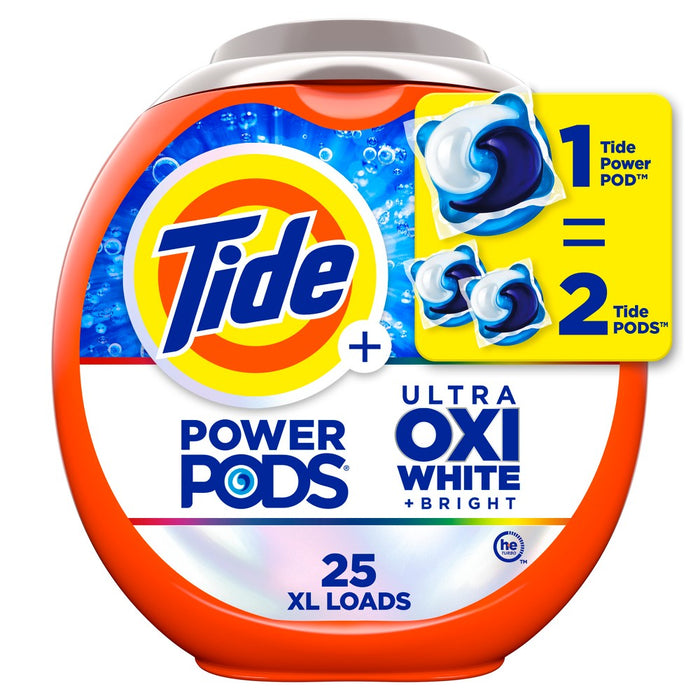 Tide Power Pods Ultra Oxi Whitening HE Compatible Laundry Detergent - 25ct
