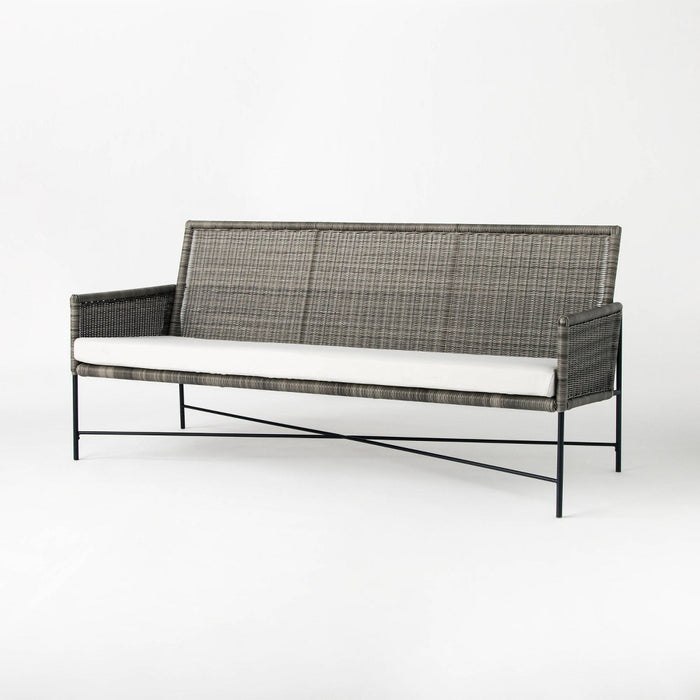 Wicker & Metal X Frame Patio Sofa - Gray - Threshold designed with Studio McGee (LOCAL PICKUP ONLY)