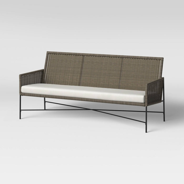 Wicker & Metal X Frame Patio Sofa - Gray - Threshold designed with Studio McGee (LOCAL PICKUP ONLY)