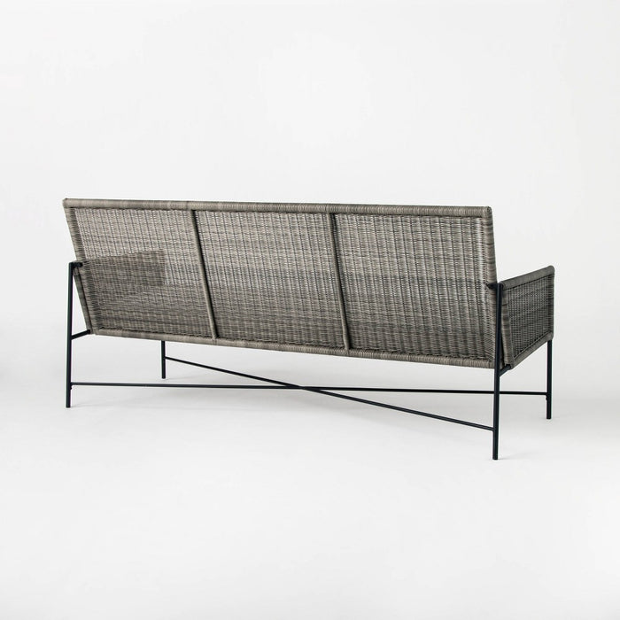Wicker & Metal X Frame Patio Sofa - Gray - Threshold designed with Studio McGee (LOCAL PICKUP ONLY)