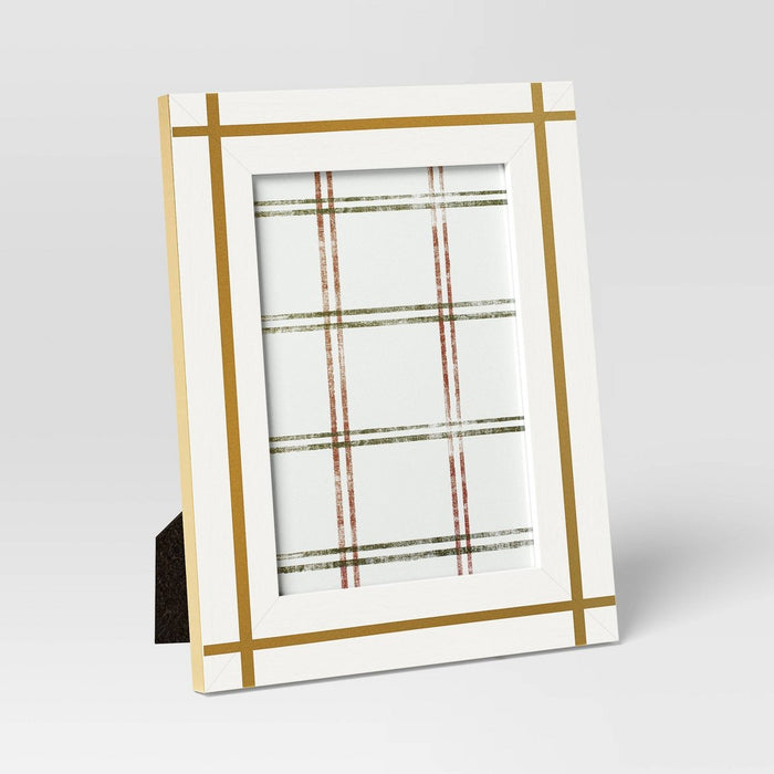 5" x 7" Cross Corners Table Top Image Frame White - Threshold