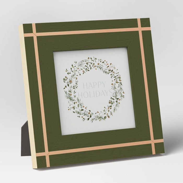 4" x 4" Cross Corners Table Top Image Frame Green - Threshold