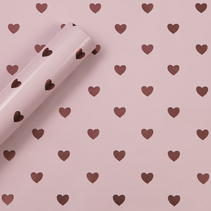 8x2.5' Foil Hearts Gift Wrapping Paper Pink - Spritz
