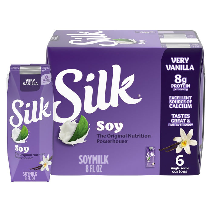 Silk Shelf-Stable Very Vanilla Soy Milk - 6ct/8 fl oz Boxes