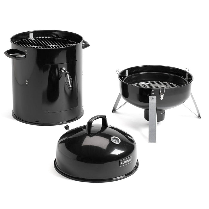 Cuisinart Vertical 18" Charcoal Smoker COS-118 Black: Durable, Easy Temperature Control, Porcelain Bowl (LOCAL PICKUP ONLY)