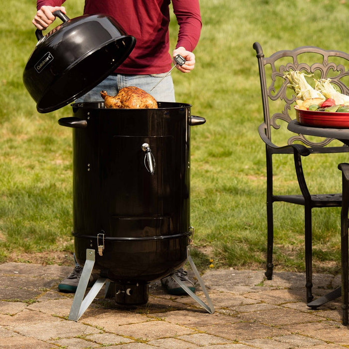Cuisinart Vertical 18" Charcoal Smoker COS-118 Black: Durable, Easy Temperature Control, Porcelain Bowl (LOCAL PICKUP ONLY)