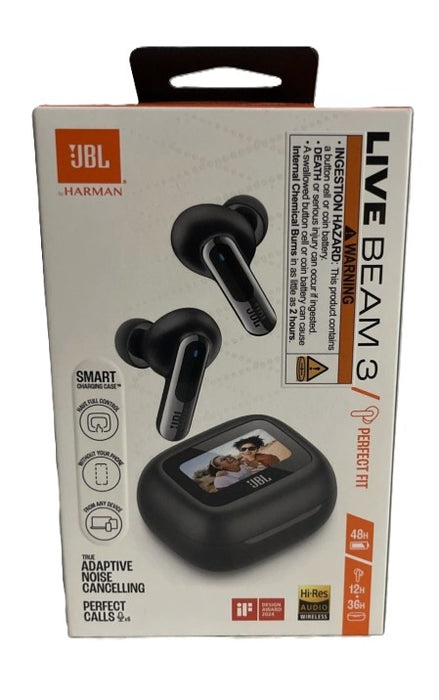 JBL Live Beam 3 True Wireless Bluetooth Earbuds - Black