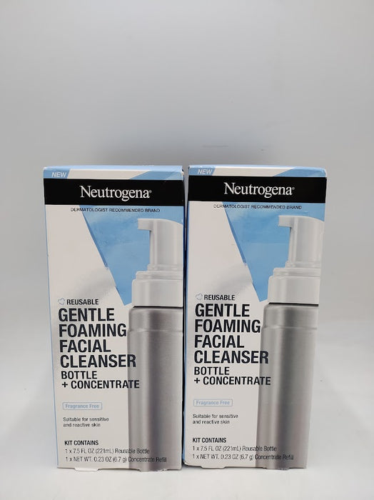 2 PACK Neutrogena Gentle Foaming Facial Cleanser Starter Kit - Fragrance Free