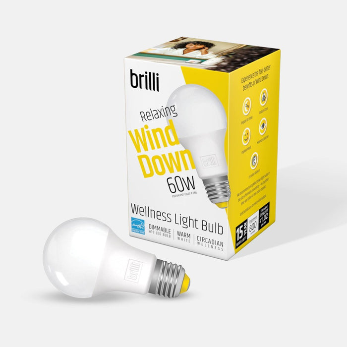 Brilli A19 60W Wind Down Relaxing Dimmable LED Light Bulb White