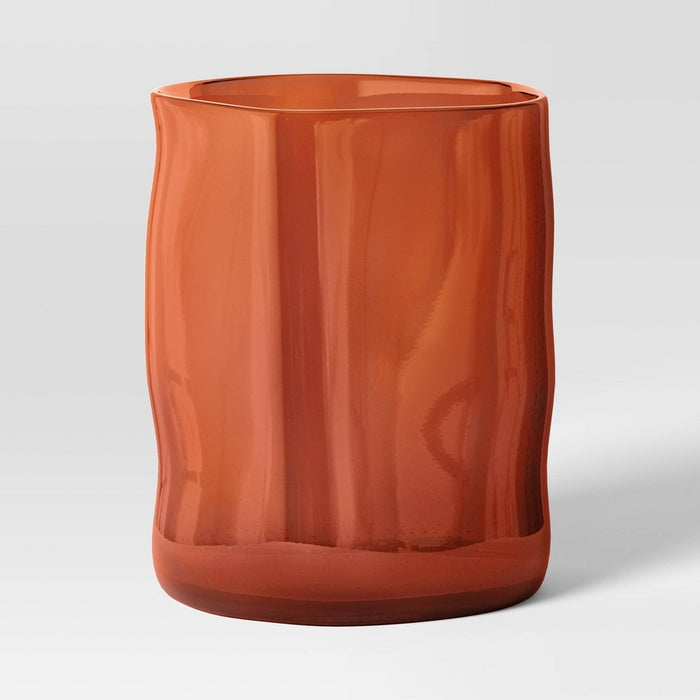 Small Glass Hurricane Pillar Candle Holder Red - Threshold: Modern Tabletop Decor, 6.02" Height