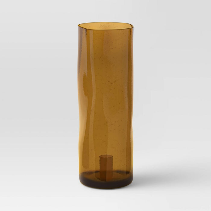 Large Glass Hurricane Taper Candle Holder Yellow - Threshold