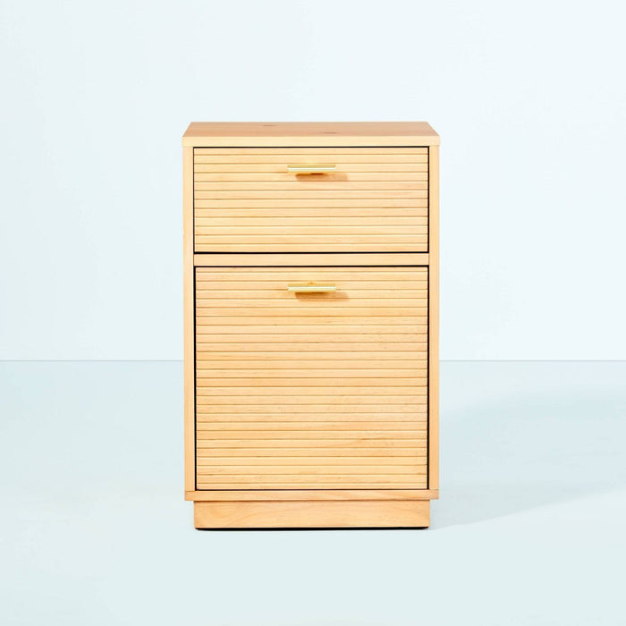 Grooved Wood 2-Drawer Vertical Filing Cabinet - Natural - Hearth & Hand with Magnolia