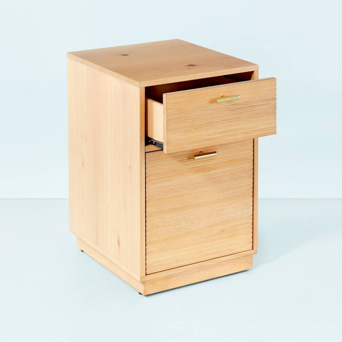 Grooved Wood 2-Drawer Vertical Filing Cabinet - Natural - Hearth & Hand with Magnolia