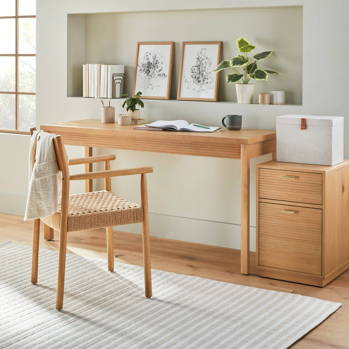 Grooved Wood 2-Drawer Vertical Filing Cabinet - Natural - Hearth & Hand with Magnolia
