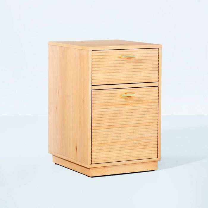 Grooved Wood 2-Drawer Vertical Filing Cabinet - Natural - Hearth & Hand with Magnolia