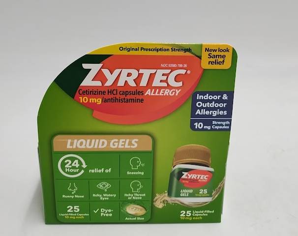 Zyrtec 24 Hour Allergy Relief Capsules - Cetirizine HCl - 25ct EXP 08/26