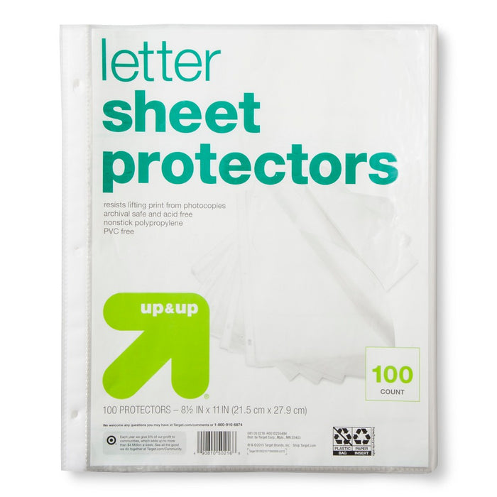 Sheet Protectors Letter 100ct Clear - Up&Up
