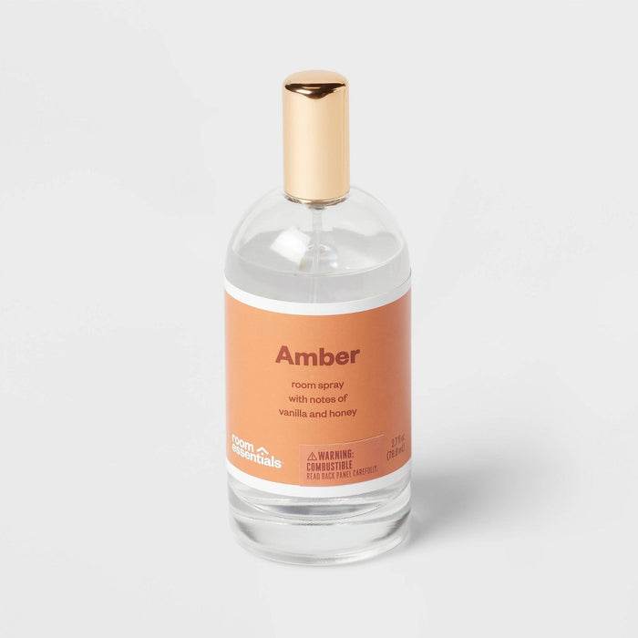 2.7 fl oz Clear Glass Room Spray Amber - Room Essentials: Honey & Vanilla