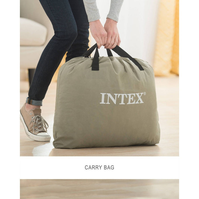 Intex Elevated 18" Pillow Rest Queen Air Mattress with Internal Pump - Off-White/Blue (LOCAL PICKUP ONLY)