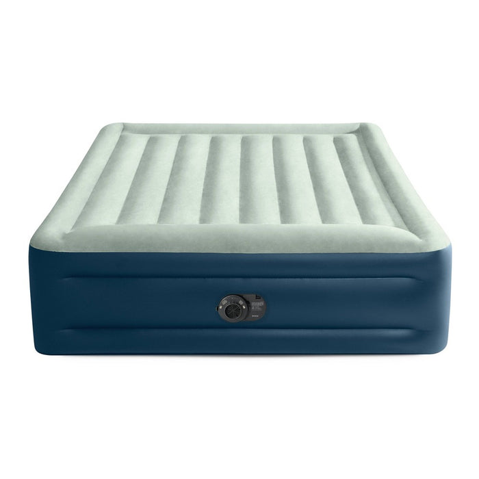 Intex Elevated 18" Pillow Rest Queen Air Mattress with Internal Pump - Off-White/Blue (LOCAL PICKUP ONLY)