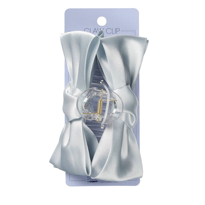 scunci Elite Bow Cover Claw Clip - Light Blue