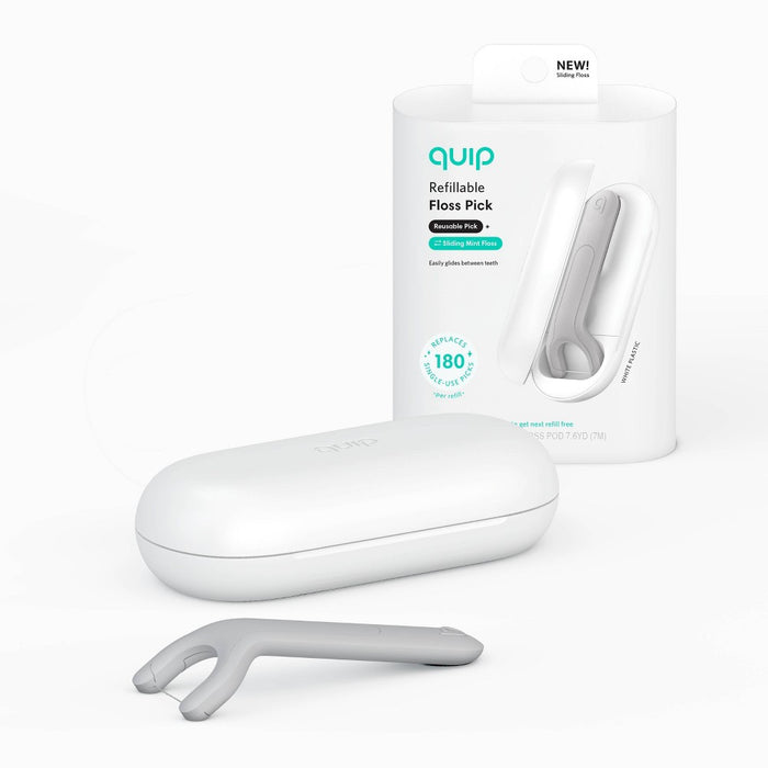 quip Plastic Floss Dental Picks - White