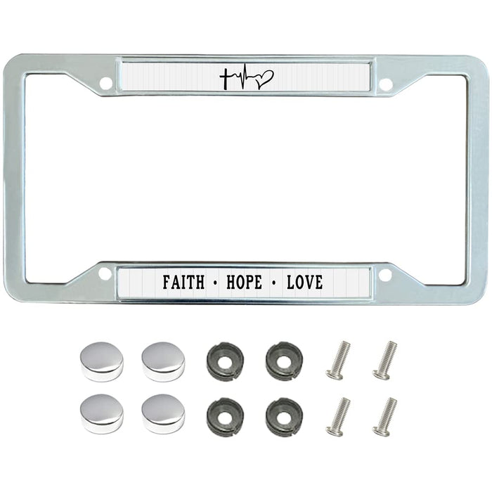 Faith Hope Love License Plate Frame Christian Wisdom Seeker Personalized License Plate Frame Christ Is King License Plate Frame For Father’S Day