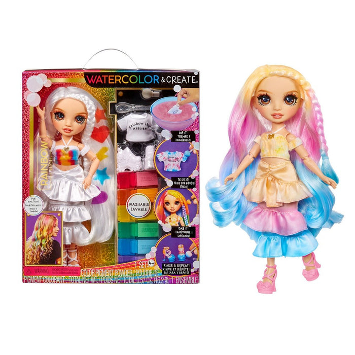 Rainbow High Watercolor & Create Fashion DIY Doll with Washable Watercolor